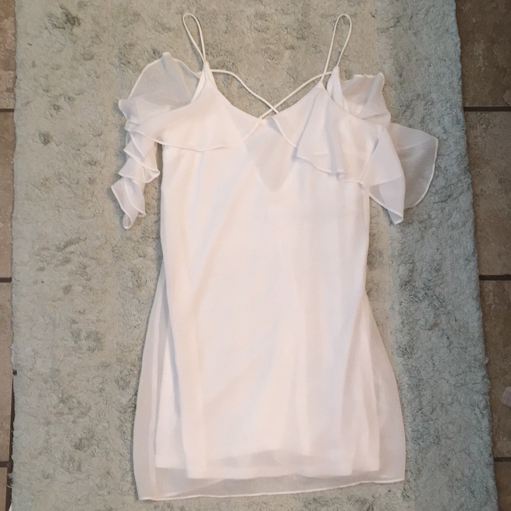 White Dress with Deep V Back